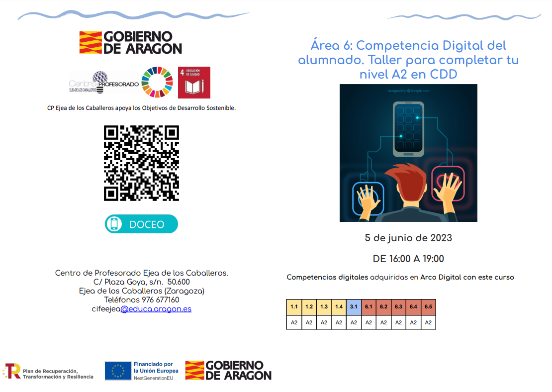 diptico informativo del curso sobre el area 6 de competencia digital docente
